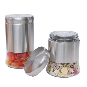 Good quality stainless steel bottle glass storage jar